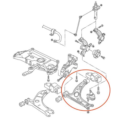 Bandeja Dianteira APlus Audi A3 2007-2013 (Lado Esquerdo) Ferro Fundido