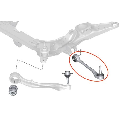 Braço Dianteiro Inferior Reto APlus BMW 535 4x4 2007-2010 (Lado esquerdo) Série E60, E61