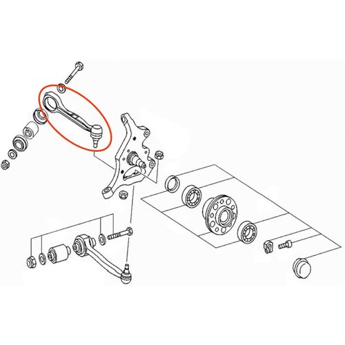 Braço Dianteiro Superior APlus Mercedes-Benz C-180 2008-2014 (Lado direito) Chassi W204