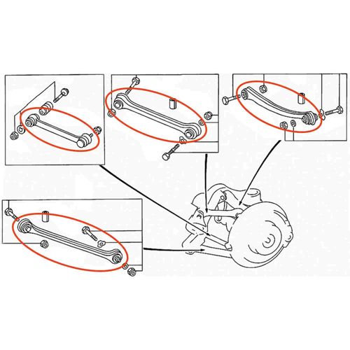 Kit Braços Traseiro APlus Mercedes-Benz CLK-230 1997-2002 Série C208