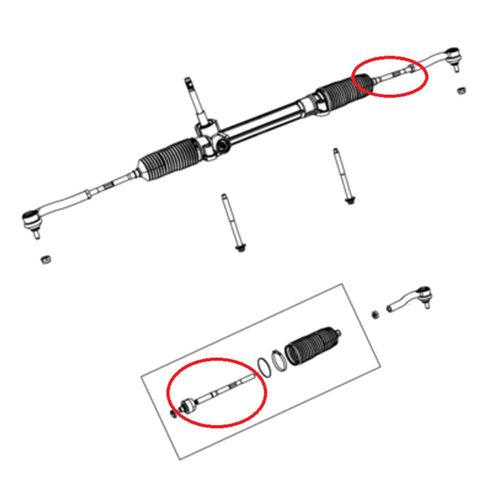 Barra Axial Dianteira APlus Fiat 500 2009-2015