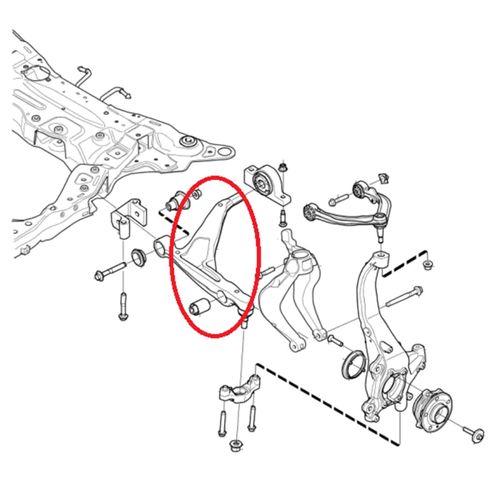 Bandeja Dianteira Inferior APlus Volvo XC90 2014-2023 (Lado Esquerdo)