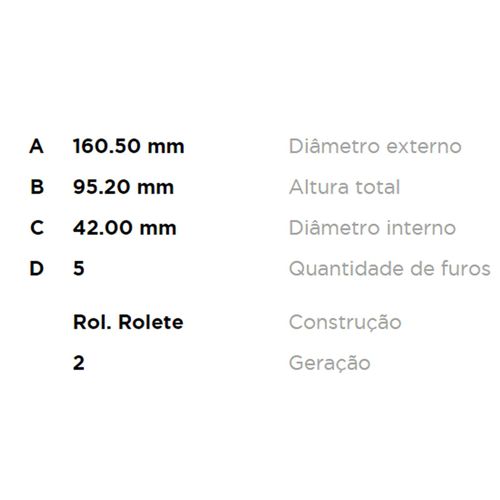 Cubo Roda Traseira FREMAX Peugeot Boxer 1999-2009 Aro 16"
