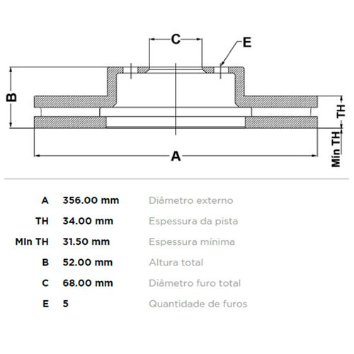 Disco Dianteiro FREMAX Audi A7 2011-2016 (356mm) 3.0 TFSI