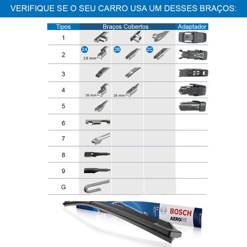 Kit Palheta Bosch Mercedes-Benz CLK-320 2002-2009 (Tipo 7, 22/22")