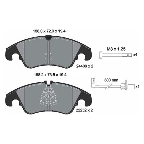 Pastilha Dianteira Textar Audi A5 2009-2016 (Disco de 320mm) Chassi 4T