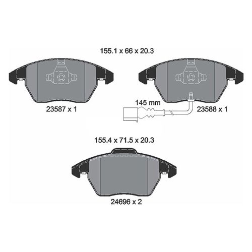 Pastilha Dianteira Textar Audi A3 2.0 16v TFSI 2006-2013