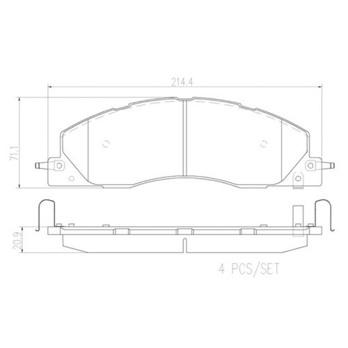 Pastilha Dianteira Cerâmica Brembo Dodge Ram 2500 2009-2018