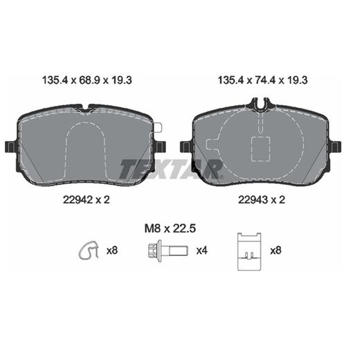 Pastilha Dianteira Textar Mercedes-Benz GLB-200 1.3 2019-2023 Série X247