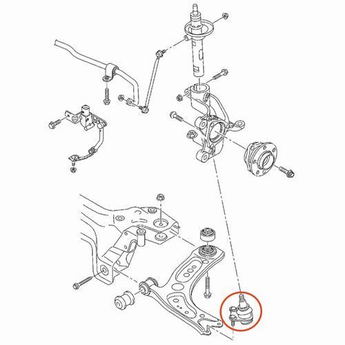 Pivô Dianteiro APlus Volkswagen Jetta 2005-2010 (LD)