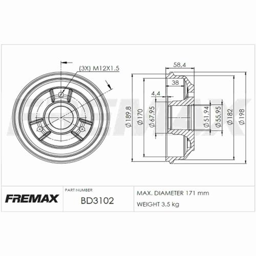 Tambor Freio Traseiro FREMAX Renault Kwid 2017-2023