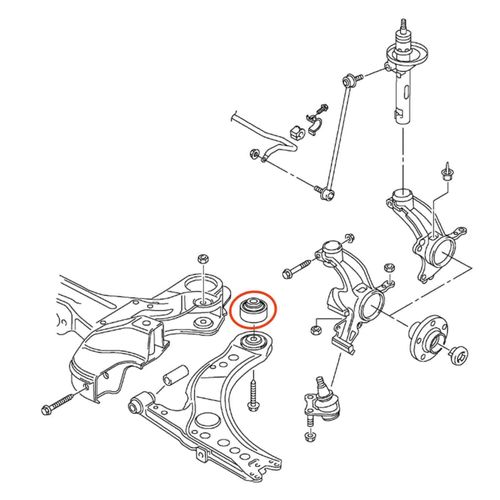 Bucha Posterior Bandeja Dianteira APlus Audi A1 2011-2019