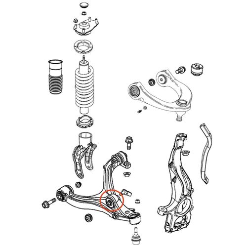 Bucha Bandeja Inferior APlus Jeep Grand Cherokee 2011-2017 (garfo) Chassi WK2