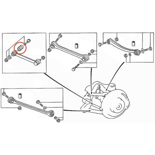 Bucha Braço Traseiro APlus Mercedes-Benz C-180 2001-2007 (Inferior; Posterior) Chassi W203