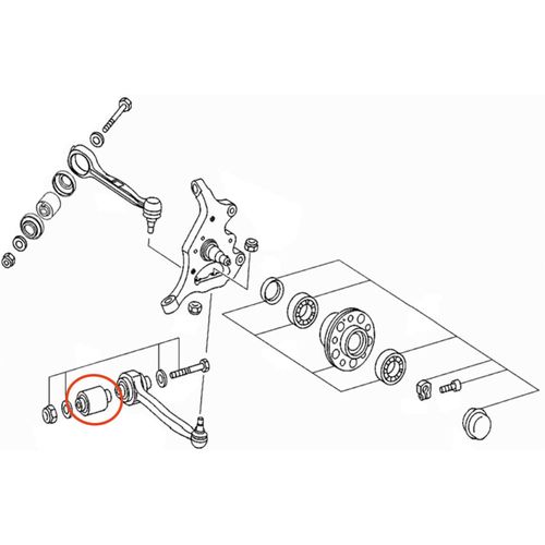 Bucha Braço Dianteiro Inferior APlus Mercedes-Benz C-230 2001-2007 Chassi W203