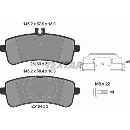 Pastilha Traseira Textar Mercedes-Benz C-300 2015-2023 Série W205