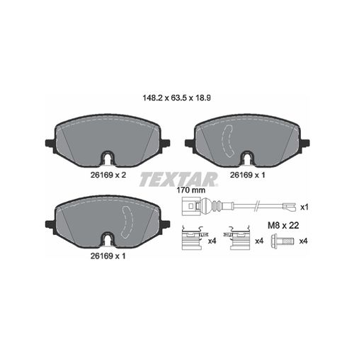 Pastilha Dianteira Textar Audi A3 2020-2024 Sportback
