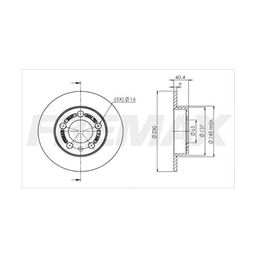 Disco Traseiro FREMAX Volkswagen Nivus 1.0 12v TSI 2020-2023